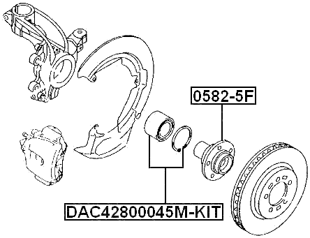 DAC42800045M-KIT - FRONT WHEEL BEARING 42X80X45