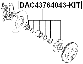 DAC43764043-KIT - FRONT WHEEL BEARING 43X76X40X43