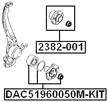 DAC51960050M-KIT - WHEEL BEARING REPAIR KIT 51X96X50