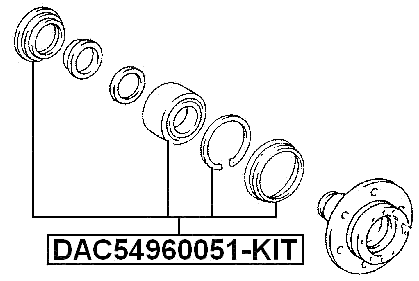 DAC54960051-KIT - FRONT WHEEL BEARING REPAIR KIT 54X96X37X51