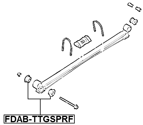 FDAB-TTGSPRF - FRONT BUSHING, REAR LEAF SPRING