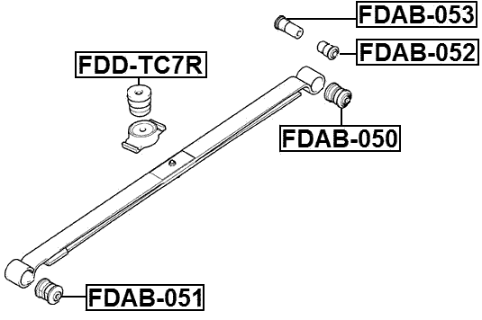 FDD-TC7R - REAR LEAF SPRING RUBBER BUFFER