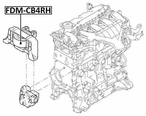 FDM-CB4RH - RIGHT ENGINE MOUNT (HYDRO)
