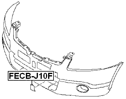 FECB-J10F - TOW HOOK FLAP, FRONT BUMPER