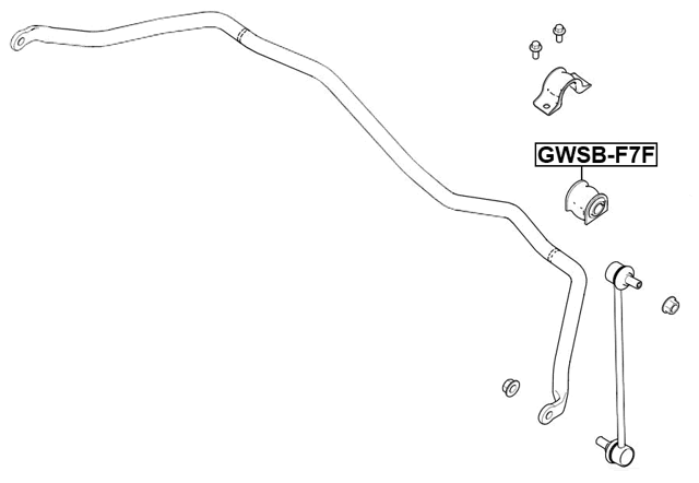 GWSB-F7F - FRONT STABILIZER BAR BUSH D21