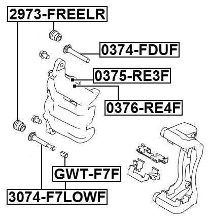GWT-F7F - BRAKE CALIPER SLIDE PIN BUSHING