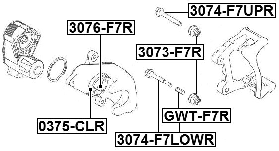 GWT-F7R - BRAKE CALIPER SLIDE PIN BUSHING