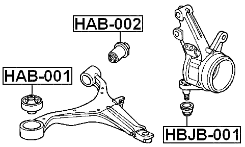 HAB-002 - REAR BUSHING, FRONT CONTROL ARM