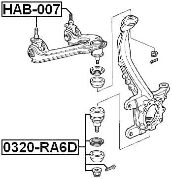 HAB-007 - BUSHING, FRONT UPPER CONTROL ARM