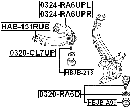 HAB-151RUB - BUSHING, FRONT UPPER CONTROL ARM