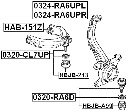HAB-151Z - BUSHING, FRONT UPPER CONTROL ARM