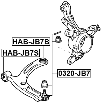 HAB-JB7B - REAR BUSHING, FRONT CONTROL ARM