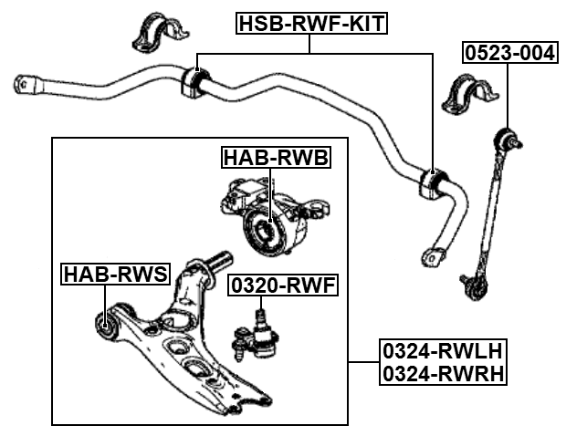 HAB-RWS - FRONT BUSHING, FRONT CONTROL ARM