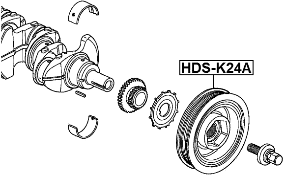 HDS-K24A - CRANKSHAFT PULLEY K24A