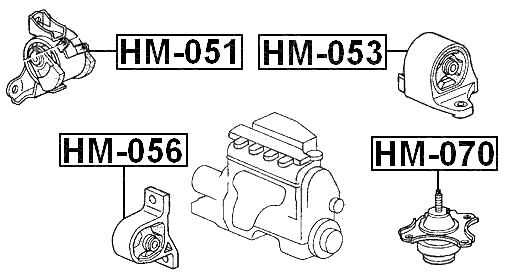 HM-070 - LEFT ENGINE MOUNT (HYDRO)