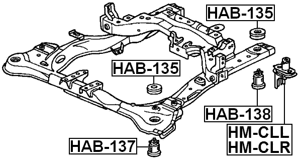 HM-CLL - SUBFRAME MOUNT, LEFT