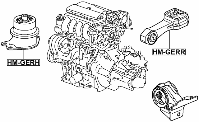 HM-GERH - RIGHT ENGINE MOUNT (HYDRO)