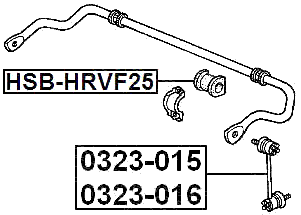 HSB-HRVF25 - FRONT STABILIZER BAR BUSH D25