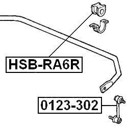HSB-RA6R - REAR STABILIZER BAR BUSH D25.4