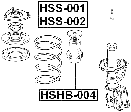 HSS-002 - FRONT SHOCK ABSORBER MOUNTING LEFT