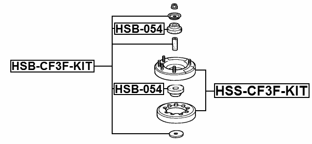 HSS-CF3F-KIT - FRONT SHOCK ABSORBER MOUNTING, REPAIR KIT