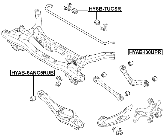 HYAB-I30UPR - REAR TRANSVERSE ROD BUSHING
