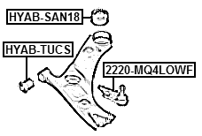 HYAB-SAN18 - REAR BUSHING, FRONT CONTROL ARM