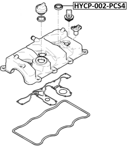 HYCP-002-PCS4 - SEAL RING, SPARK PLUG TUBE KIT PCS 4
