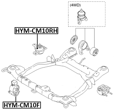 HYM-CM10F - FRONT ENGINE MOUNT