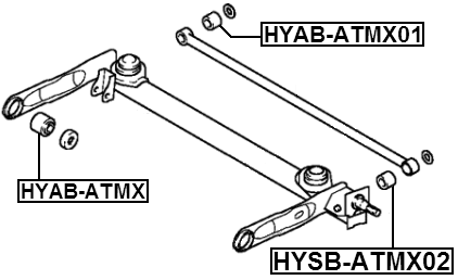 HYSB-ATMX02 - BUSHING REAR LATERAL CONTROL ROD