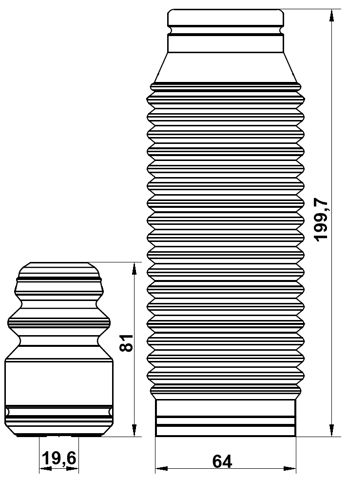 HYSHB-GETF-KIT - BOOT WITH JOUNCE BUMPER FRONT SHOCK ABSORBER KIT