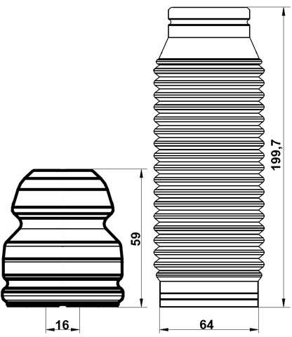HYSHB-IX20F-KIT - BOOT WITH JOUNCE BUMPER FRONT SHOCK ABSORBER KIT
