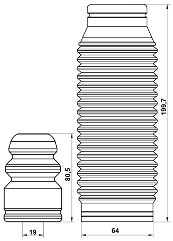 HYSHB-SBF-KIT - BOOT WITH JOUNCE BUMPER FRONT SHOCK ABSORBER KIT