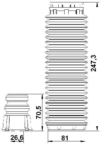 HYSHB-TUC18F-KIT - BOOT WITH JOUNCE BUMPER FRONT SHOCK ABSORBER KIT