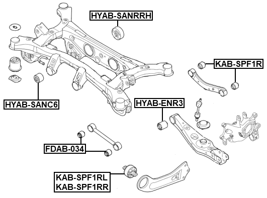 KAB-SPF1RR - BUSHING RIGHT, REAR TRAILING ARM