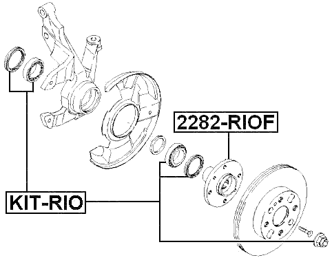 KIT-RIO - REPAIR KIT, ROLLER BEARING FRONT AXLE SHAFT