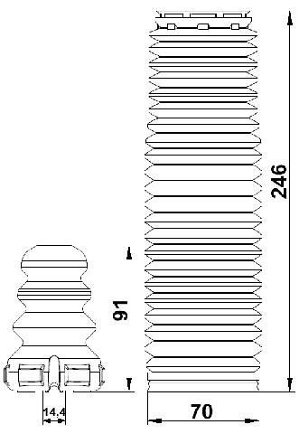 KSHB-SORC5F-KIT - BOOT WITH JOUNCE BUMPER REAR SHOCK ABSORBER KIT