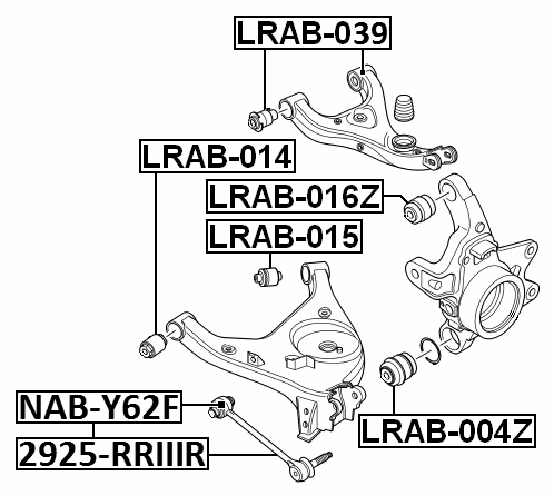 LRAB-039 - BUSHING, REAR UPPER CONTROL ARM