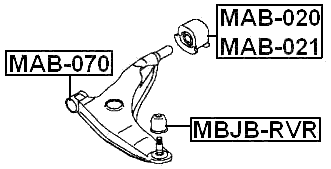 MAB-020 - REAR BUSHING, FRONT RIGHT CONTROL ARM
