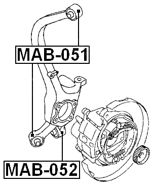 MAB-051 - UPPER BUSHING, REAR STEERING KNUCKLE