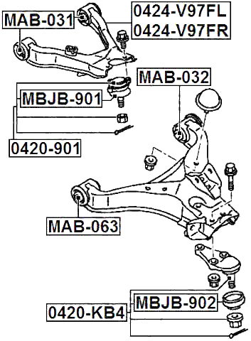 MAB-063 - BUSHING, FRONT LOWER CONTROL ARM