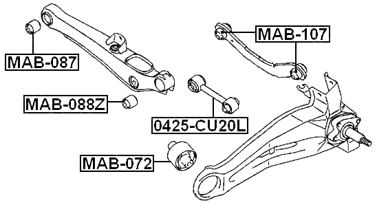 MAB-088Z - REAR TRANSVERSE ROD BUSHING