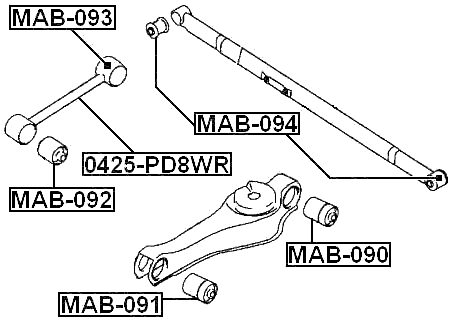 MAB-091 - BUSHING, REAR LOWER CONTROL ARM