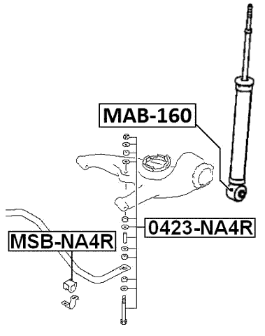 MAB-160 - BUSHING, REAR SHOCK ABSORBER