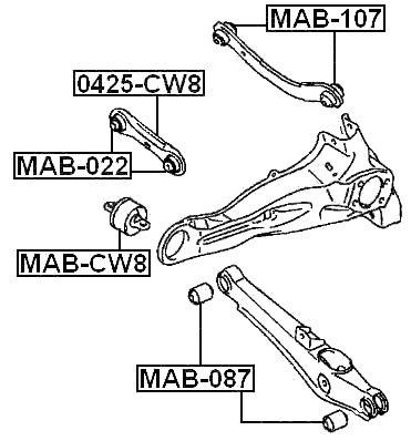 MAB-CW8 - BUSHING, REAR TRAILING ARM
