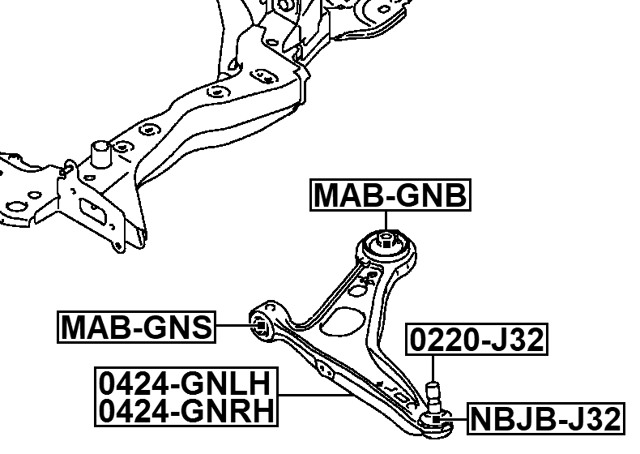 MAB-GNS - FRONT BUSHING, FRONT CONTROL ARM