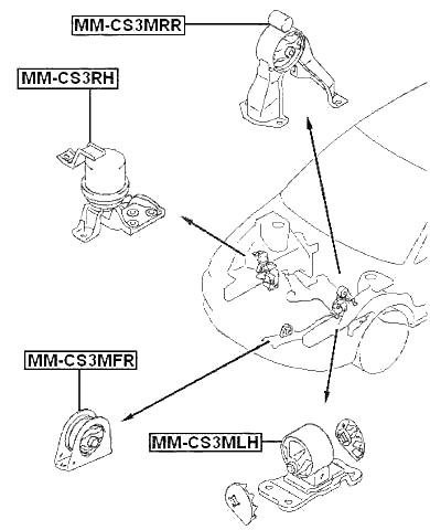MM-CS3MLH - LEFT ENGINE MOUNT (HYDRO) MT