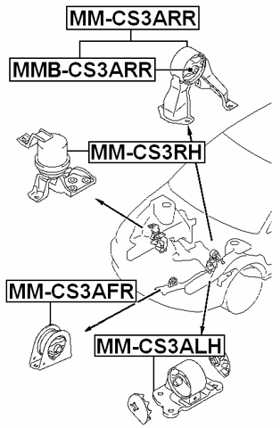 MMB-CS3ARR - REAR ENGINE MOUNT BUSHING