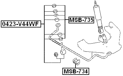 MSB-735 - REPAIR KIT FRONT STABILIZER LINK 6 PCS