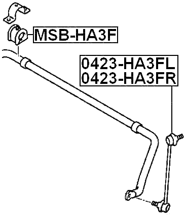 MSB-HA3F - FRONT STABILIZER BAR BUSH D19